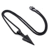 Men's Design Matte Black Long Necklace with Arrow Pendant Jewelry Chain Hip Hop Punk Rock Christmas Halloween Gift for Men Wome