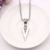 Men's Design Matte Black Long Necklace with Arrow Pendant Jewelry Chain Hip Hop Punk Rock Christmas Halloween Gift for Men Wome
