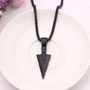 Men's Design Matte Black Long Necklace with Arrow Pendant Jewelry Chain Hip Hop Punk Rock Christmas Halloween Gift for Men Wome