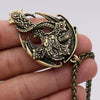 Men's Dragon Pendant Necklace Celt Vintage Metal Dragon Wing Cross Sword Punk religious guardian Gothic Necklaces Unique Design