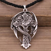 Men's Dragon Pendant Necklace Celt Vintage Metal Dragon Wing Cross Sword Punk religious guardian Gothic Necklaces Unique Design