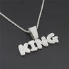 Men's Hip Hop Jewelry King Pendants Necklaces Bling Ice Out Rhinestone Gold Cuban Link Chain Letter Choker Rapper Jewelry Gifts