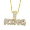 Men's Hip Hop Jewelry King Pendants Necklaces Bling Ice Out Rhinestone Gold Cuban Link Chain Letter Choker Rapper Jewelry Gifts
