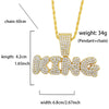 Men's Hip Hop Jewelry King Pendants Necklaces Bling Ice Out Rhinestone Gold Cuban Link Chain Letter Choker Rapper Jewelry Gifts