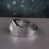 Men's Imitation Diamond Ring Platinum Plated Wedding Wide Ring Valentine's Day Gift Lovers Ring Adjustable Opening