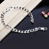 Men's Jewelry 925 Stamp Silver Color 8MM Link Chain Bracelet Bangle of Women Party Gift Pulseiras Christmas