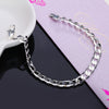 Men's Jewelry 925 Stamp Silver Color 8MM Link Chain Bracelet Bangle of Women Party Gift Pulseiras Christmas