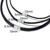 Men's Leather Rope Choker Necklace Black Male Colar 20inches