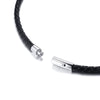 Men's Leather Rope Choker Necklace Black Male Colar 20inches