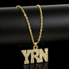 Men's Letter Crystal Necklace Punk Hip Hop Rock Full Rhinestone Digital Pendant Necklace Alloy Party Gift Jewelry  Girl