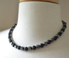 Men's Necklace Natural Coconut Pearls, Heishi Pearls in White Natural Shell and Black Wood  Beaded Surfer Necklace