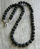 Men's Necklace Natural Coconut Pearls, Heishi Pearls in White Natural Shell and Black Wood  Beaded Surfer Necklace