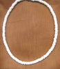 Men's Necklace Natural Coconut Pearls, Heishi Pearls in White Natural Shell and Black Wood  Beaded Surfer Necklace