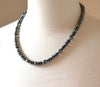Men's Necklace Natural Coconut Pearls, Heishi Pearls in White Natural Shell and Black Wood  Beaded Surfer Necklace