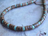 Men's Necklace Natural Coconut Pearls, Heishi Pearls in White Natural Shell and Black Wood  Beaded Surfer Necklace