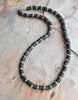 Men's Necklace Natural Coconut Pearls, Heishi Pearls in White Natural Shell and Black Wood  Beaded Surfer Necklace