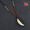 Men's Necklace Woman's Bone Pendant Tibetan Amulet Fangs Real Natural Tooth Vintage couple Wolf Tooth Charm White Brown Ecru