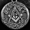 Men's Retro Tag Accessories Men's Chain Pure Tin Jewelry Halter G Freemason Round Pendant Necklace