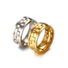 Men's Two Band Spinner Worry Meditation Ring for Men Stainless Steel Gold Silver Tone Wedding Bands Male Jewelry