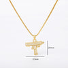 Men's Women's Jewelry Hip Hop Zircon Necklace Gold Box Chain Imitation Pistol UZI Shape Pendant Handsome Submachine Gun