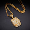 Mens Necklace Hip Hop Chain Creative Watch Shape Retro Pocket Watch Pendant Rapper Jewelry Gift