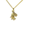 Mens Necklace Hip Hop Chain Inlaid Zircon Rhinestone Submachine Gun Prayer Hand Pendant Rapper Jewelry Gift
