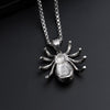 Mens Punk Vintage Retro Black Widow Red Crystal Stone Spider pendant Necklace Gothic Women Biker Stainless Steel Jewelry 60cm