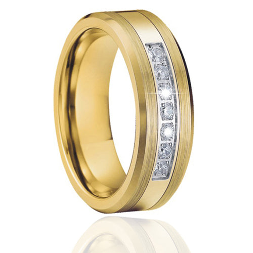 Mens Tungsten Rings Wedding Band ring set gold color bague anel anillos Titanium Engagement Couple Rings for women