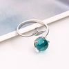 Mermaid 925 sterling silver natural crystal rings charms elegant trendy design rings for women 2020 wild fashion jewelry gift