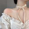 Mesh Ribbon Bow-knot Simple Necklace Vintage Gothic Lace Bandage Choker Romantic Temptation Erotic Accessories Women Necklace