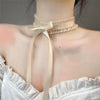 Mesh Ribbon Bow-knot Simple Necklace Vintage Gothic Lace Bandage Choker Romantic Temptation Erotic Accessories Women Necklace