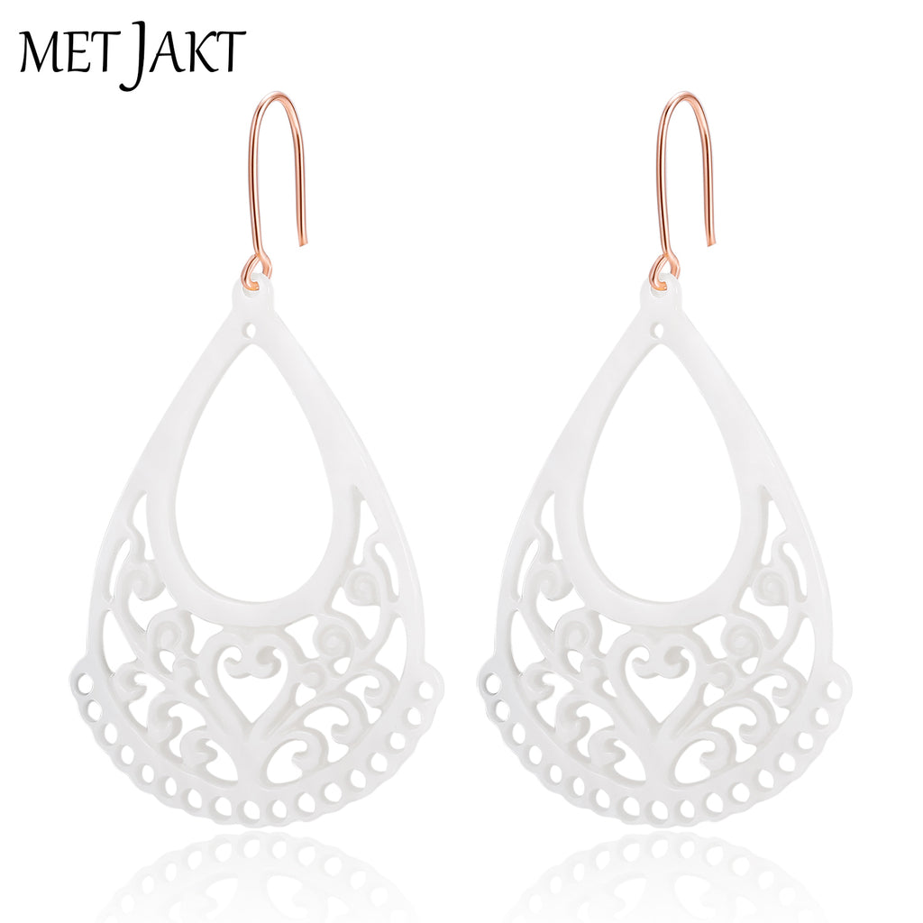 925 Sterling Silver Three Colors Ear Hook with Natural Shells Pendant Drop Earrings for Women Luxury Jewelry