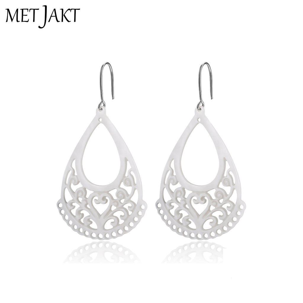 925 Sterling Silver Three Colors Ear Hook with Natural Shells Pendant Drop Earrings for Women Luxury Jewelry