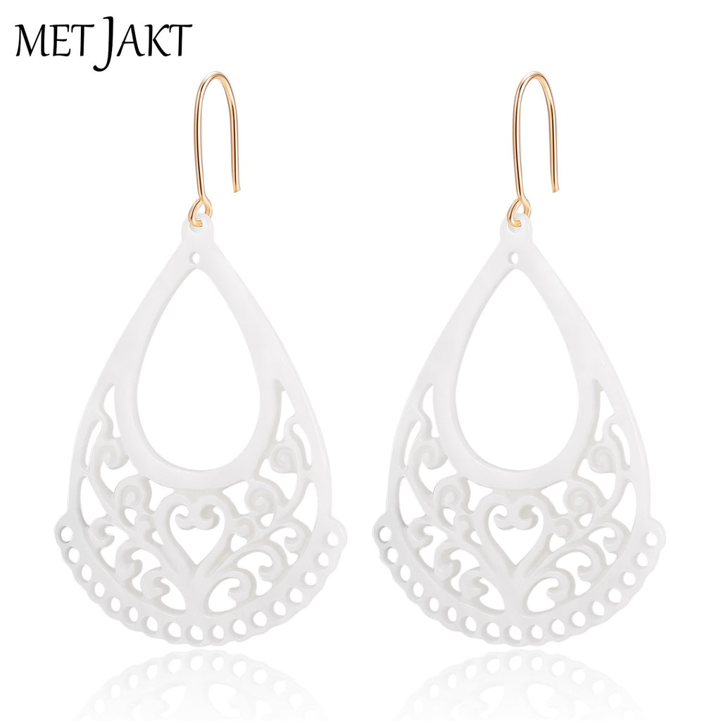 925 Sterling Silver Three Colors Ear Hook with Natural Shells Pendant Drop Earrings for Women Luxury Jewelry