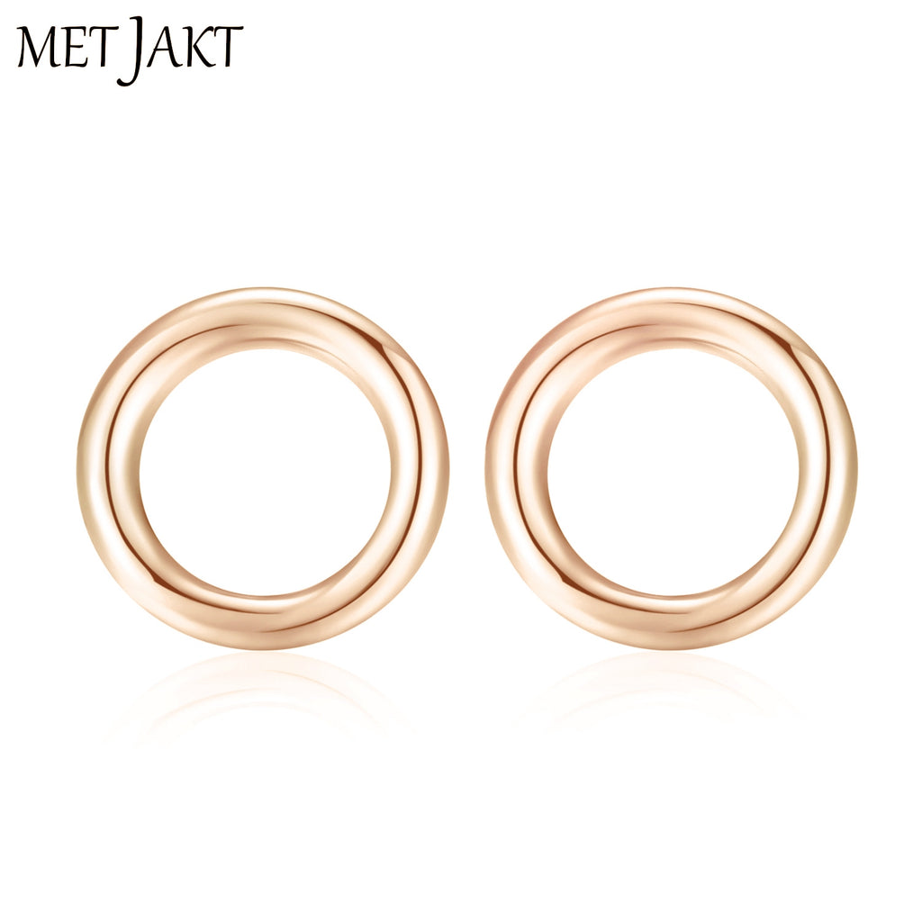 Authentic 925 Sterling Silver Three Colors Classic Fashion Round Stud Earrings for Party Women's Fine Jewelry