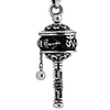 Buddhist Cylinder Pendant Necklace Solid 925 Sterling Silver Bring Lucky Pendant Necklace Pendant for Vintage Jewelry