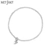 Different Pendants Classic 925 Sterling Silver Bead Bracelet with Heart Elastic Charm Bracelets for Women's Jewelry 18cm