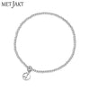 Different Pendants Classic 925 Sterling Silver Bead Bracelet with Heart Elastic Charm Bracelets for Women's Jewelry 18cm