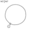 Different Pendants Classic 925 Sterling Silver Bead Bracelet with Heart Elastic Charm Bracelets for Women's Jewelry 18cm