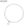 Different Pendants Classic 925 Sterling Silver Bead Bracelet with Heart Elastic Charm Bracelets for Women's Jewelry 18cm