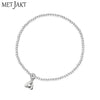 Different Pendants Classic 925 Sterling Silver Bead Bracelet with Heart Elastic Charm Bracelets for Women's Jewelry 18cm