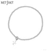 Different Pendants Classic 925 Sterling Silver Bead Bracelet with Heart Elastic Charm Bracelets for Women's Jewelry 18cm