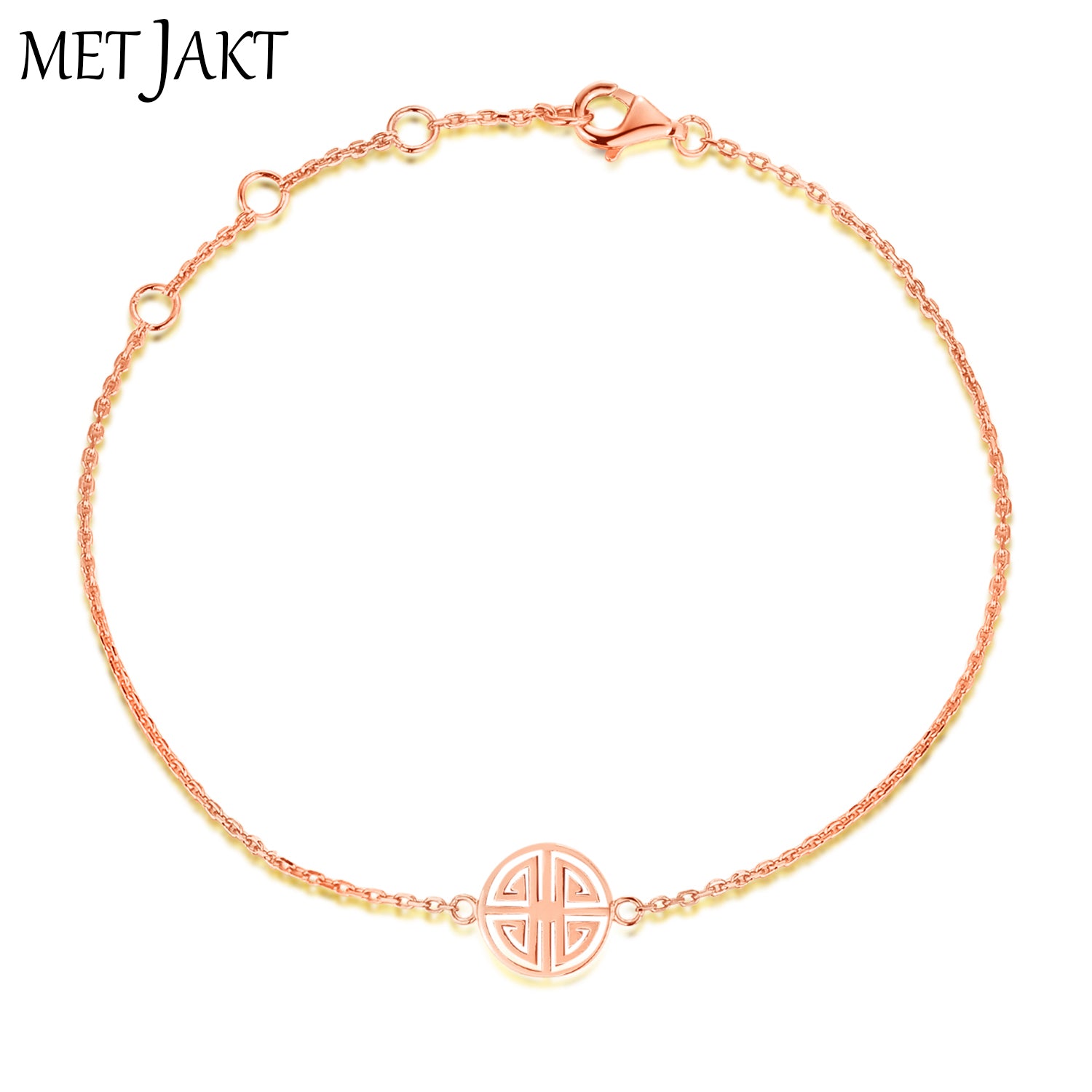 Double Happiness and Long Life Pendant 925 Sterling Silver Adjustable Charm Bracelets for Women's Fine Jewelry