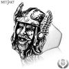 Men's Punk Viking Ring Solid 925 Sterling Mask Silver for Men Personalized Jewelry