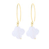 Natural Agate Classic Clover Drop Earrings Solid 925 Sterling Silver with Gold for Women Fashion Jewelry