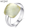 Natural Citrine Gemstone 925 Sterling Silver Rings with Natural Lemon Stone for Women Fine Jewelry
