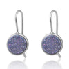 Natural Crystal Earrings Solid 925 Sterling Silver Earring for Women Jwelery(Multicolor Black White Gr Blue Colors)