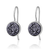 Natural Crystal Earrings Solid 925 Sterling Silver Earring for Women Jwelery(Multicolor Black White Gr Blue Colors)