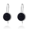 Natural Crystal Earrings Solid 925 Sterling Silver Earring for Women Jwelery(Multicolor Black White Gr Blue Colors)