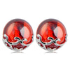 Natural Garnet /Cat's Eye Earrings Solid 925 Sterling Silver Stud Earrings for Women's Wedding Party Fine Jewelry